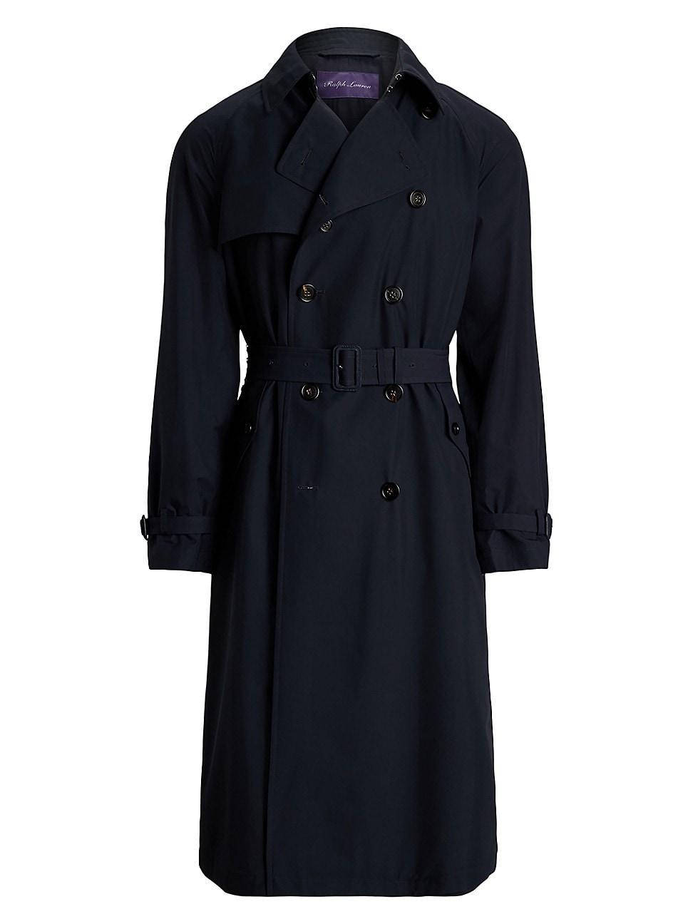 Mens Silk Double-Breasted Trench Coat Product Image