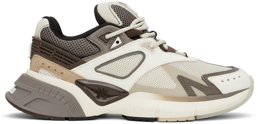 AMIRI Runner Mesh Chunky Leather Suede Sneakers In Brown Product Image