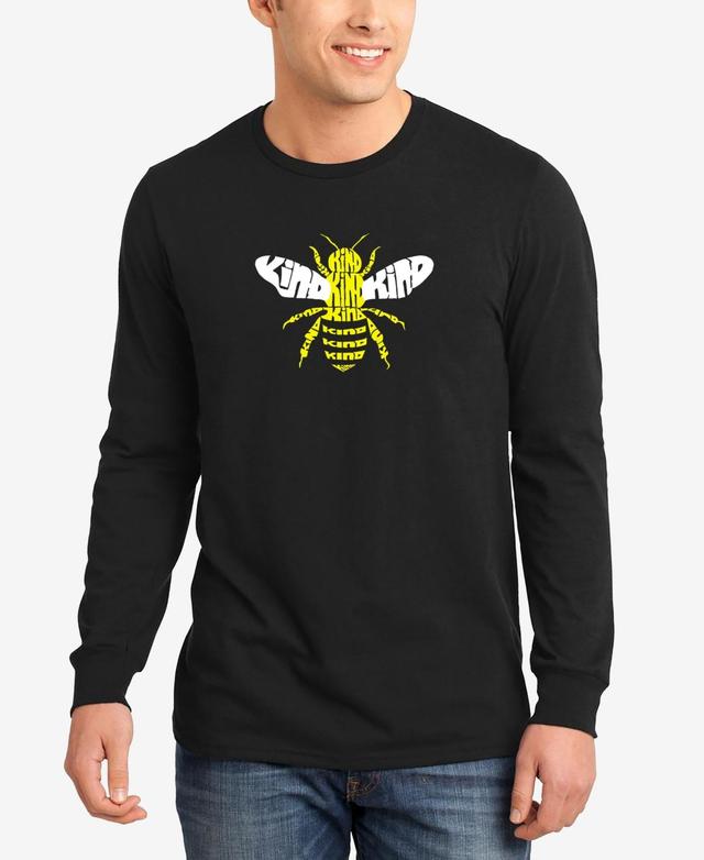 La Pop Art Mens Bee Kind Word Art Long Sleeves T-shirt Product Image