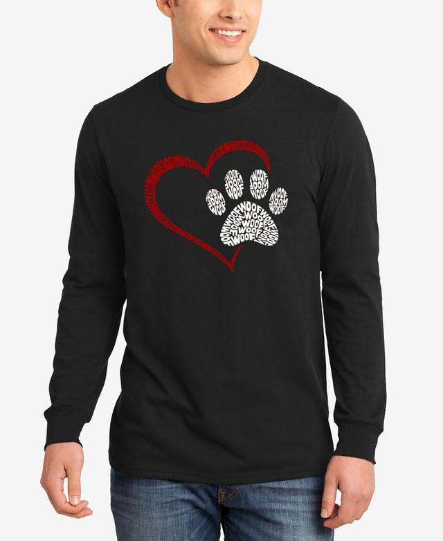 La Pop Art Paw Heart - Mens Word Art Long Sleeve T-Shirt Product Image