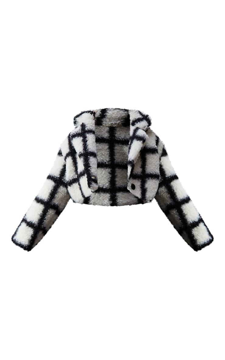 Plus Multi Check Borg Cropped Coat Product Image