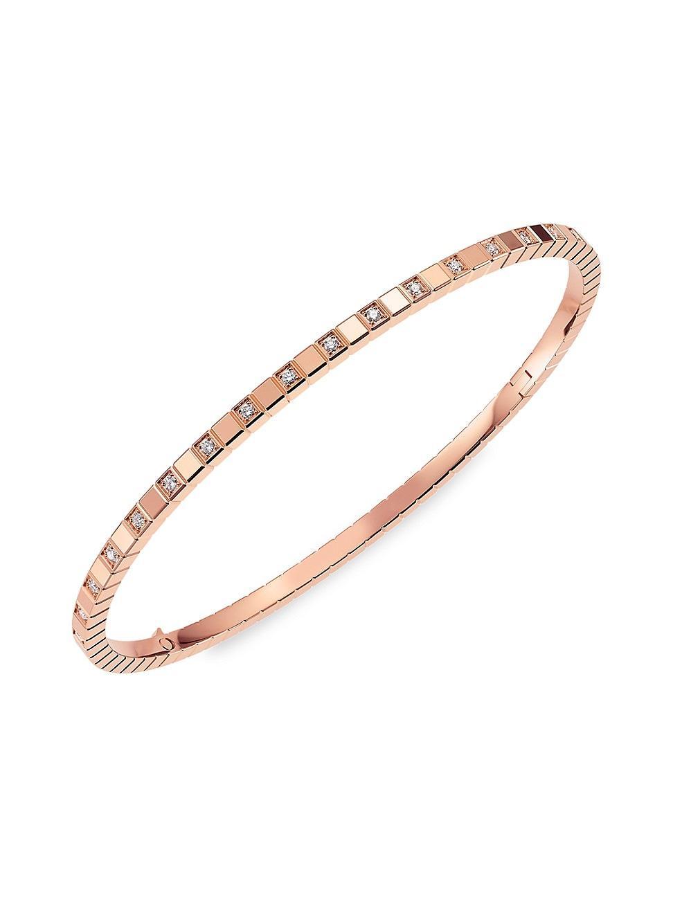 Womens Ice Cube 18K Rose Gold & Diamond Bracelet Product Image