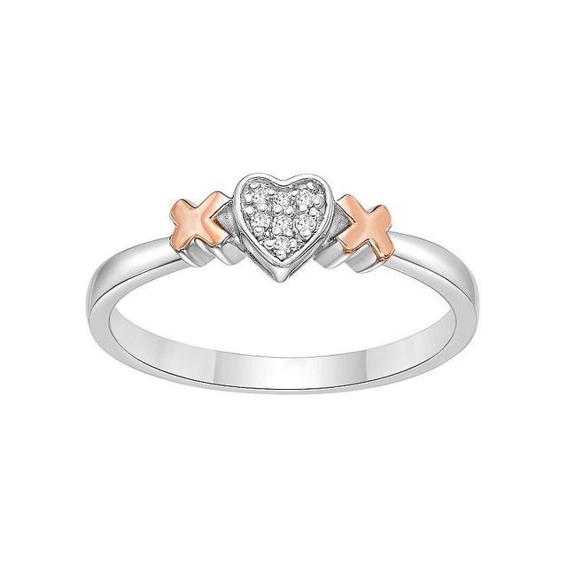 Gemminded Sterling Silver Diamond Accent Promise Ring, Womens Two Tone Product Image