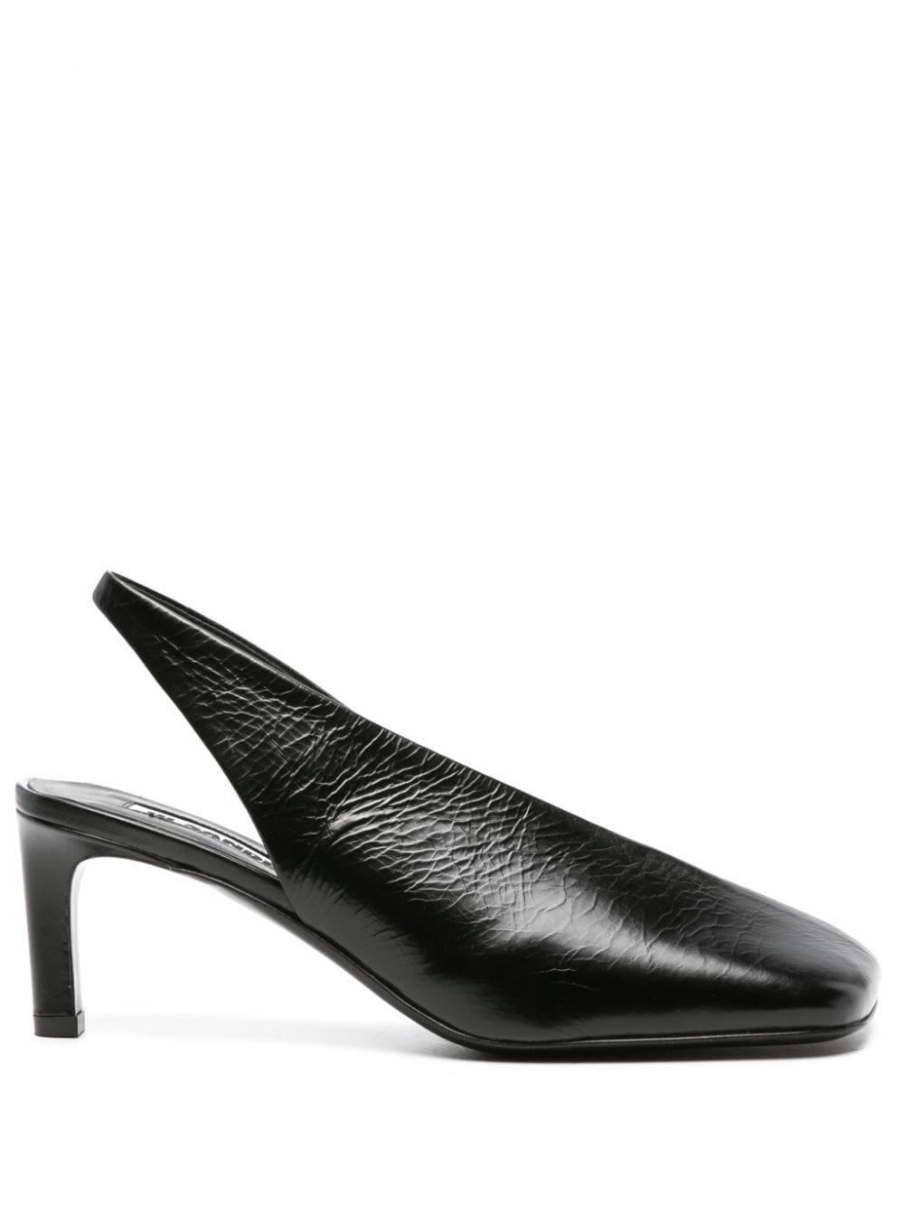 70mm Leather Slingback Pumps In Black product image