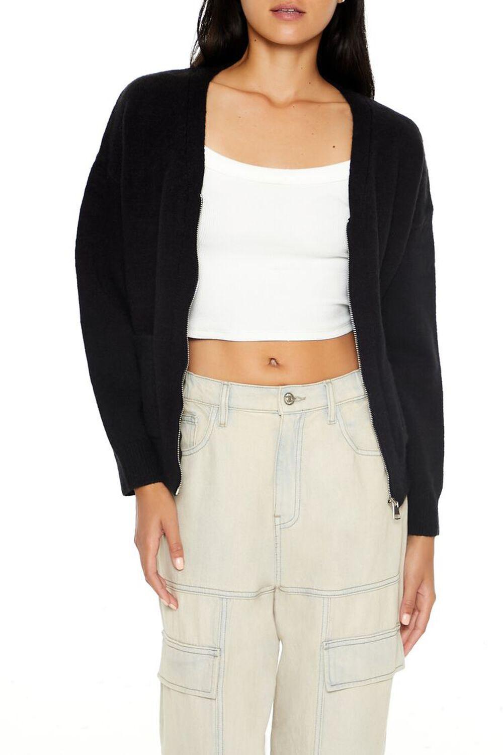 Drop-Sleeve Zip-Up Sweater | Forever 21 Product Image