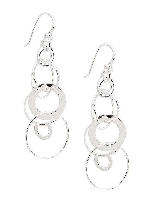 Womens 925 Classico Hammered Jet Set Drop Earrings Product Image