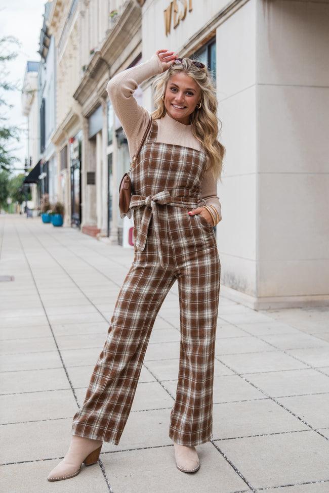 So Plaid You're Mine Multi Belted Jumpsuit Product Image