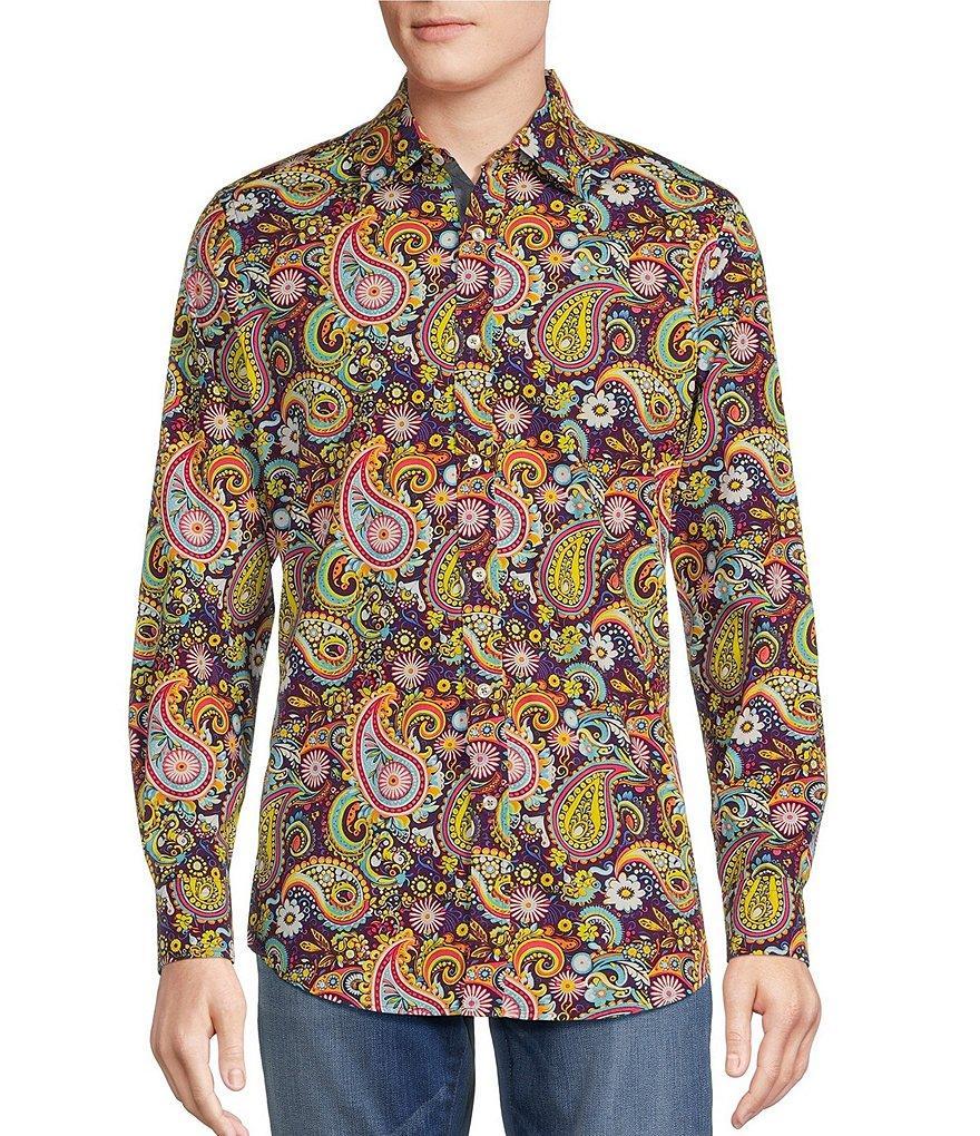 Cremieux Premium Stretch Paisley Long Sleeve Woven Shirt Product Image