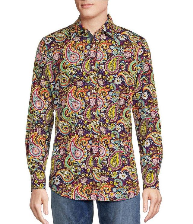 Cremieux Premium Stretch Paisley Long Sleeve Woven Shirt Product Image