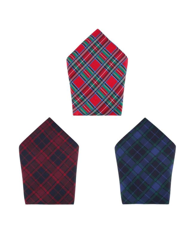 Trafalgar Mens Plaid 13-inch Silk Pocket Square Trio 3 Pack Product Image