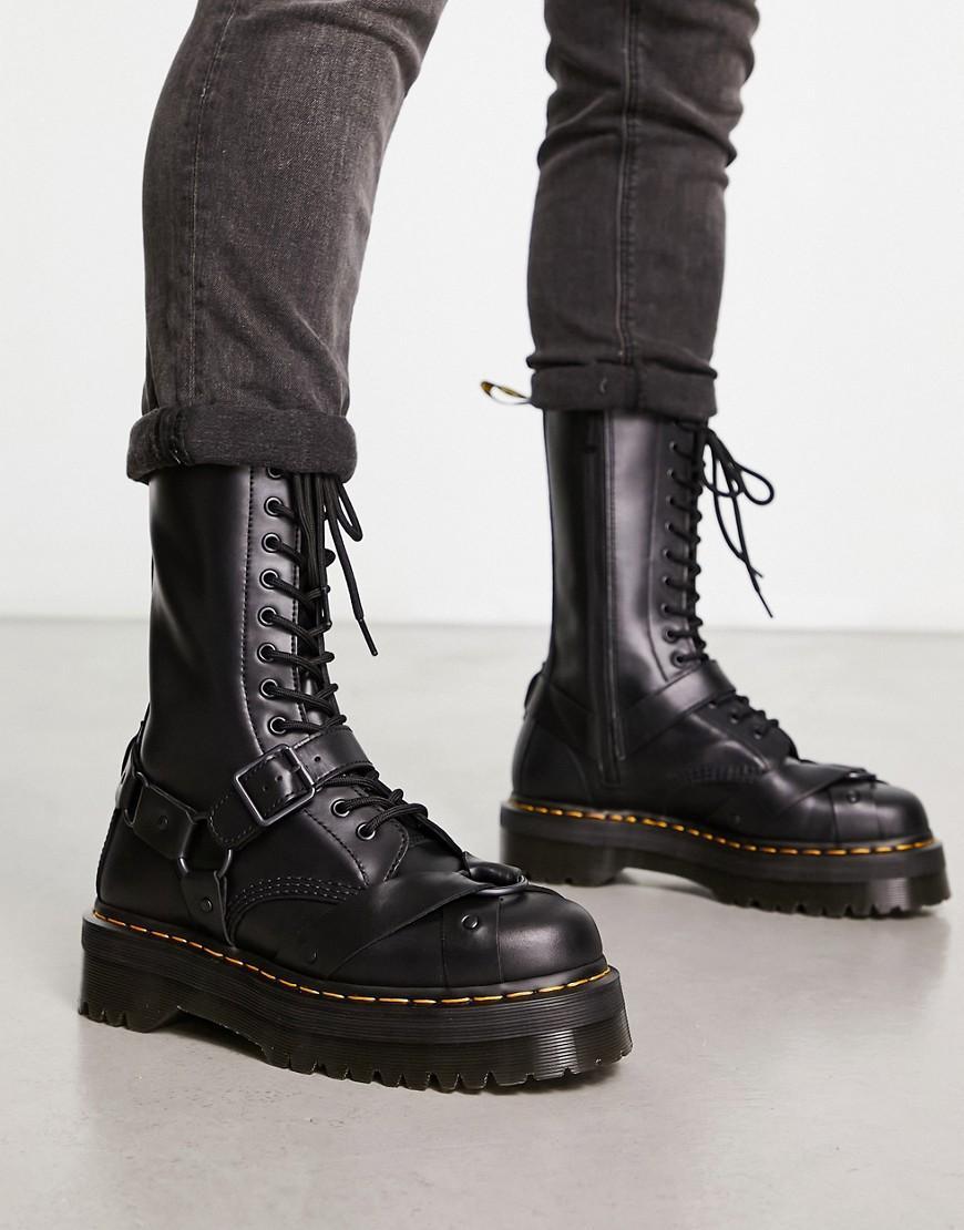 Dr Martens 1914 quad harness leather boots in black Product Image