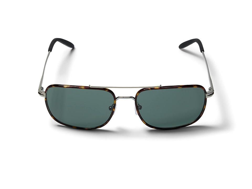 Michael Kors MK1133J Glasgow (Silver Dark Tortoise/Green Solid) Fashion Sunglasses Product Image