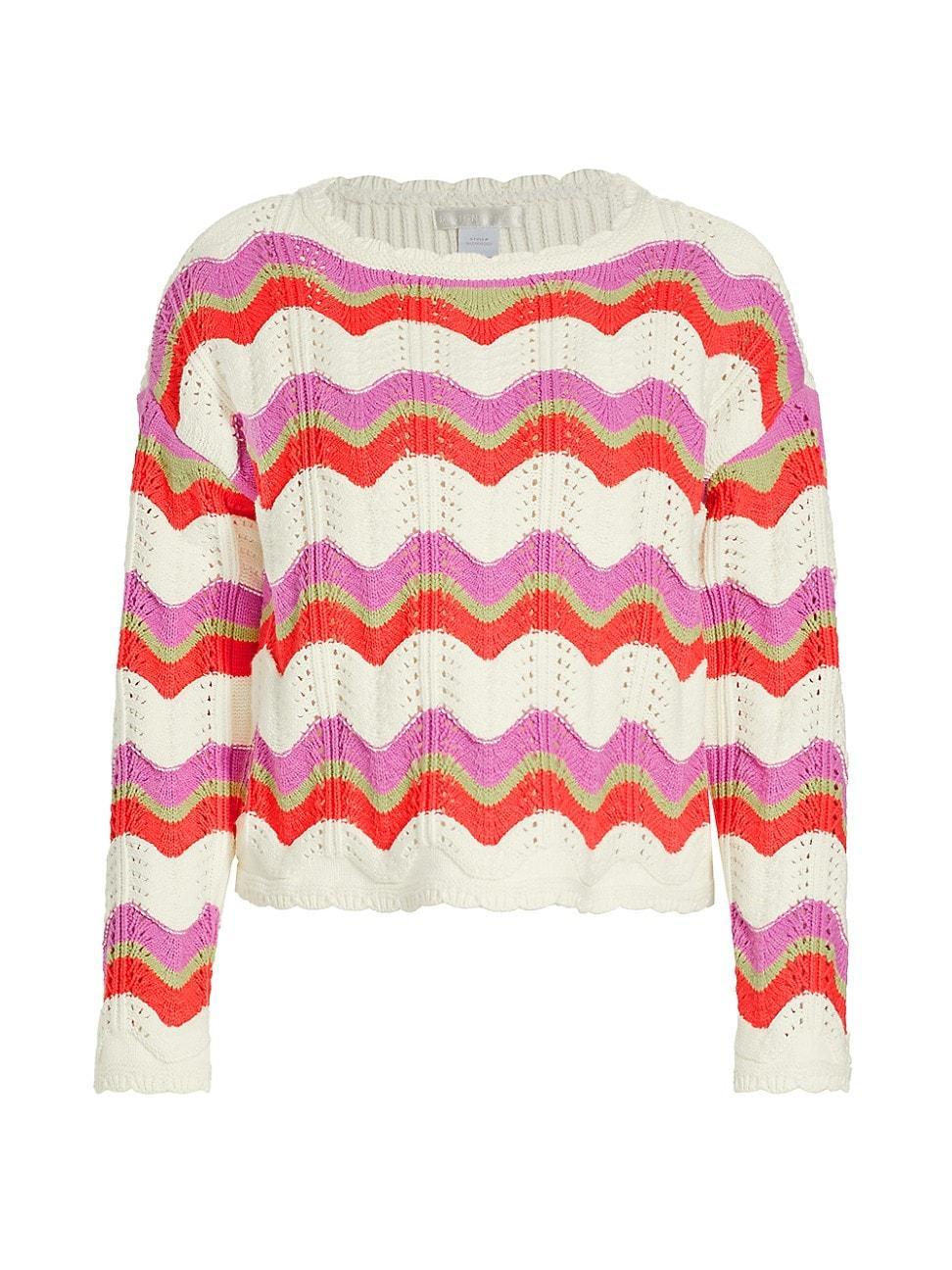 Womens Chevron Pointelle Sweater Product Image