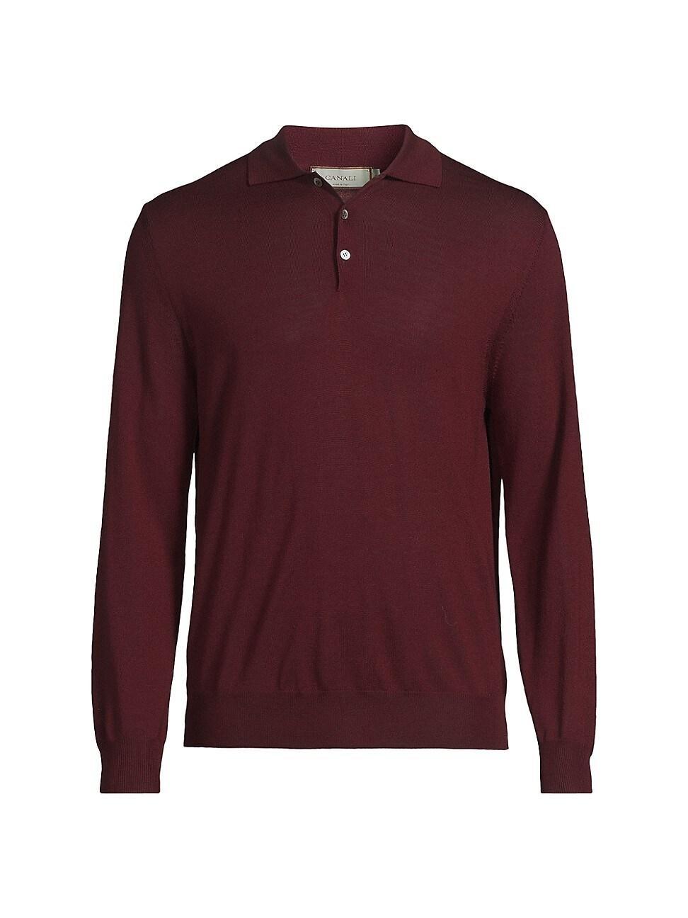 Mens Wool Long-Sleeve Polo Shirt product image