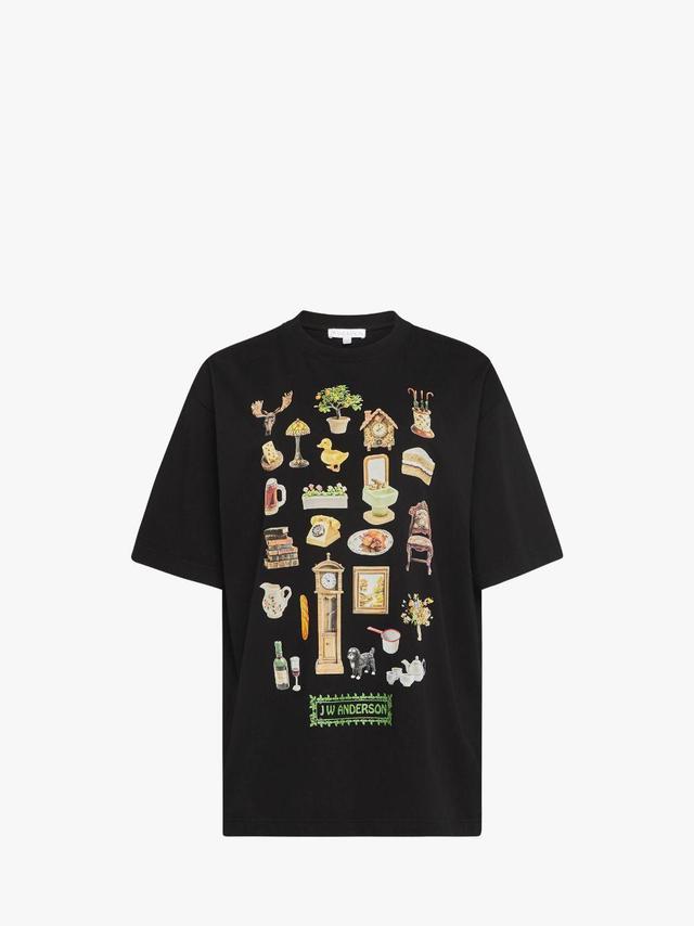 DIORAMA PRINTED T-SHIRT in black | JW Anderson US  Product Image