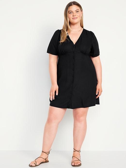 Button-Down Crepe Mini Dress Product Image