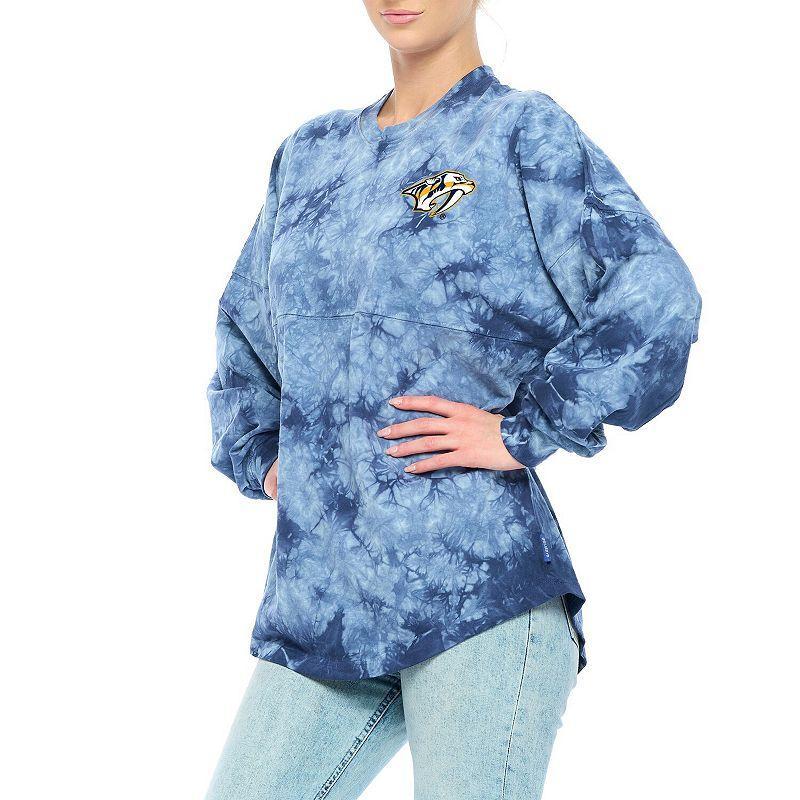 Womens Fanatics Navy Nashville Predators Crystal-Dye Long Sleeve T-shirt Product Image