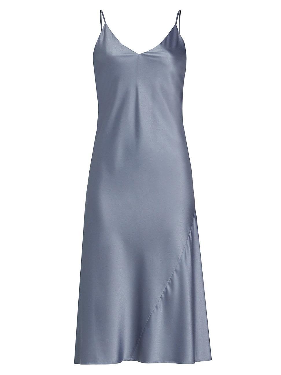 Womens Glamour Satin Slip Midi-Dress Product Image