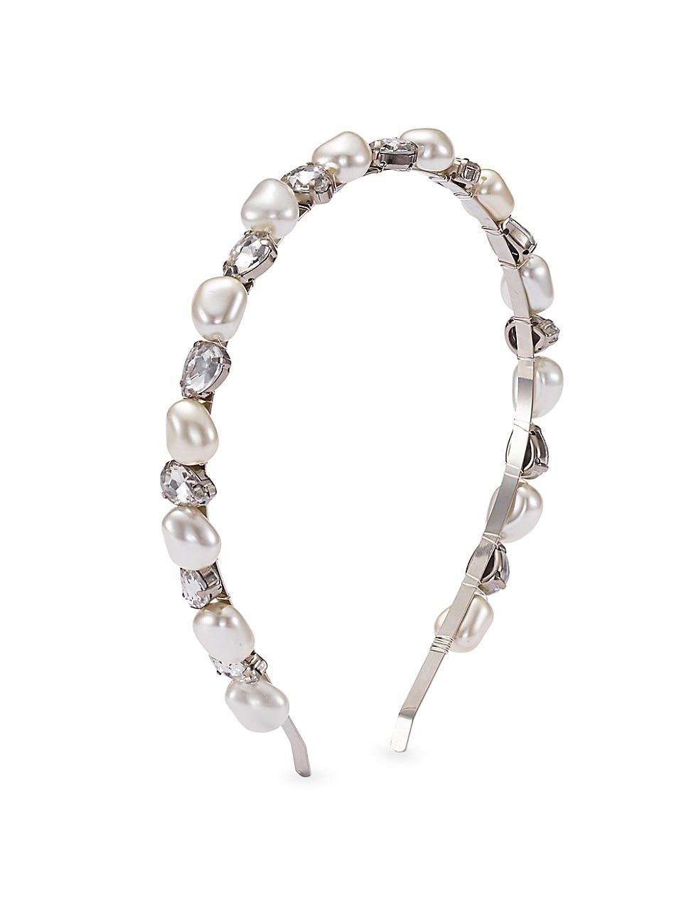 Womens Aria Imitation-Pearl & Crystal Headband Product Image