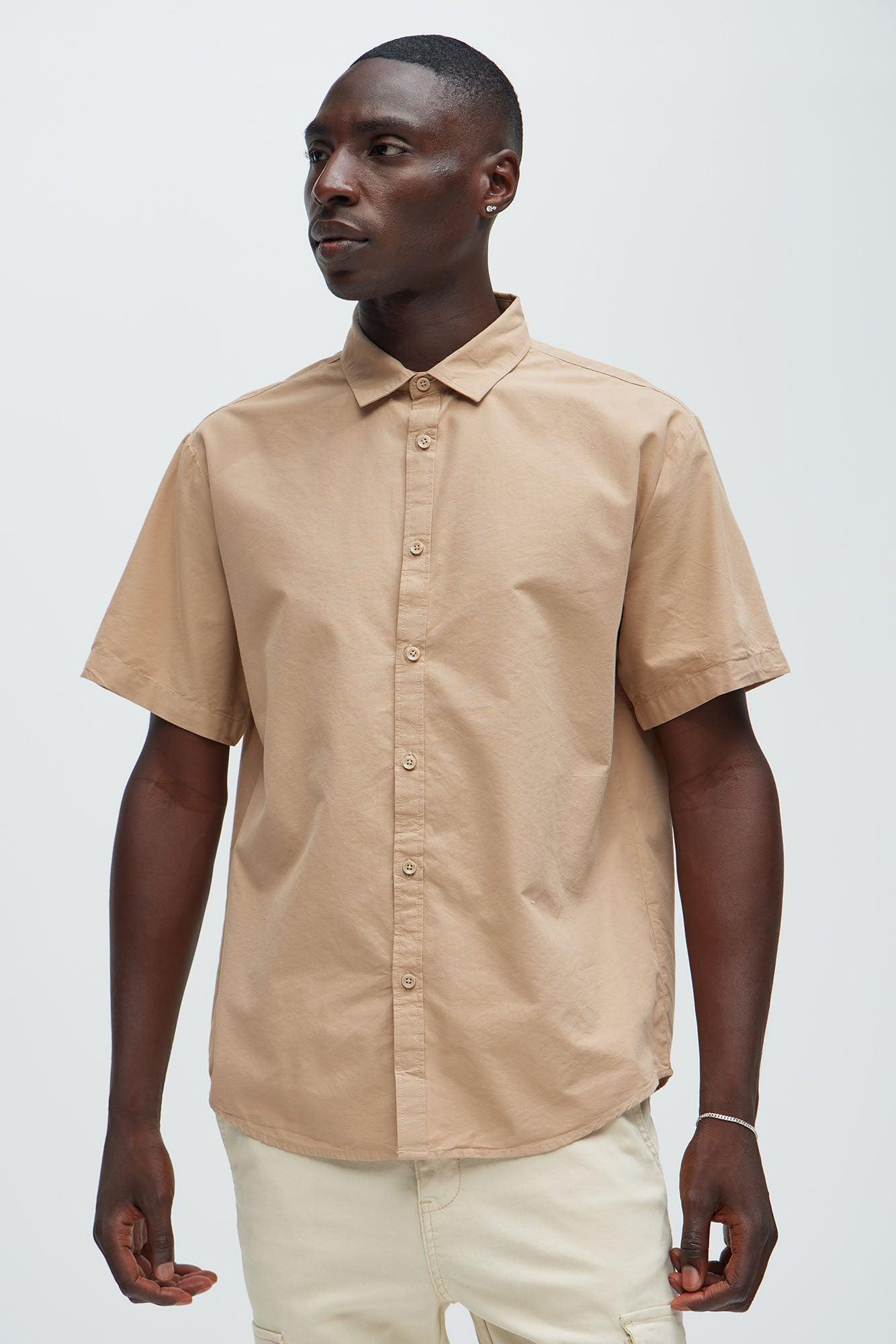 Ryland Short Sleeve Button Up Shirt - Sand Product Image