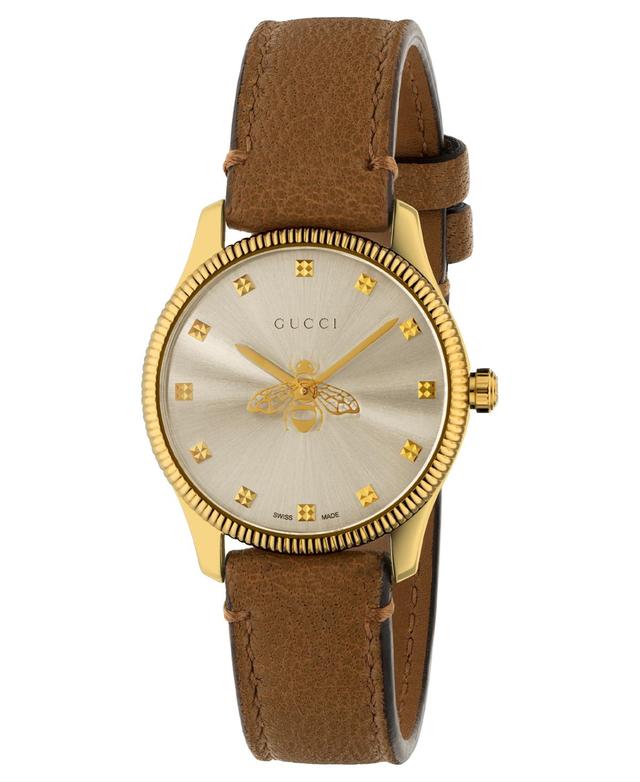 Womens The G-Timeless Slim Goldtone Leather Strap Watch Product Image