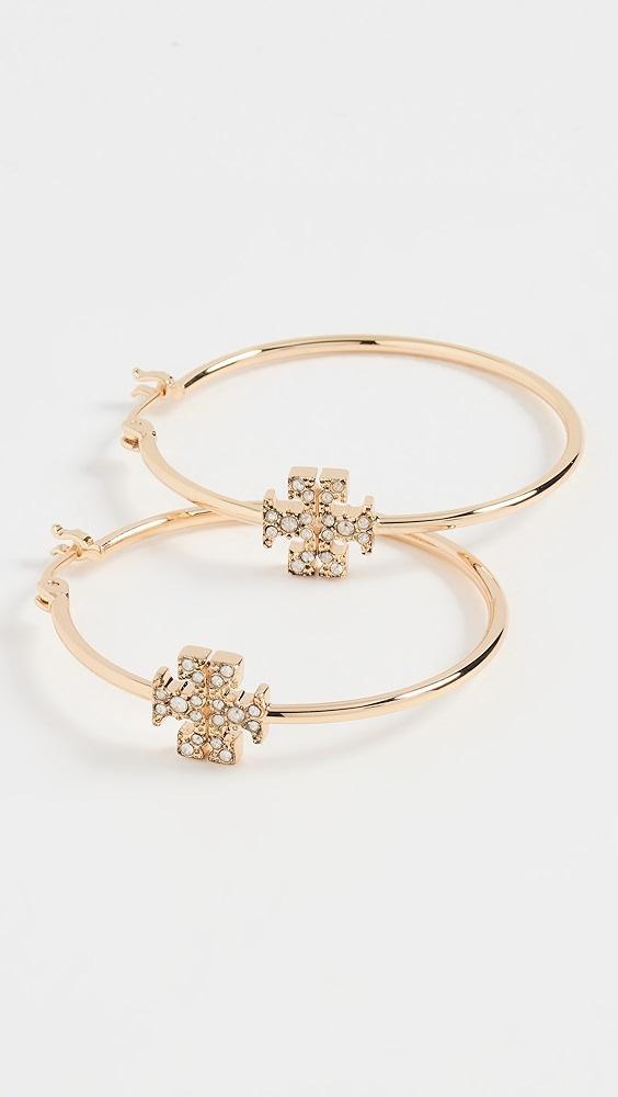 Tory Burch Eleanor Pave Hoop Earrings | Shopbop Product Image