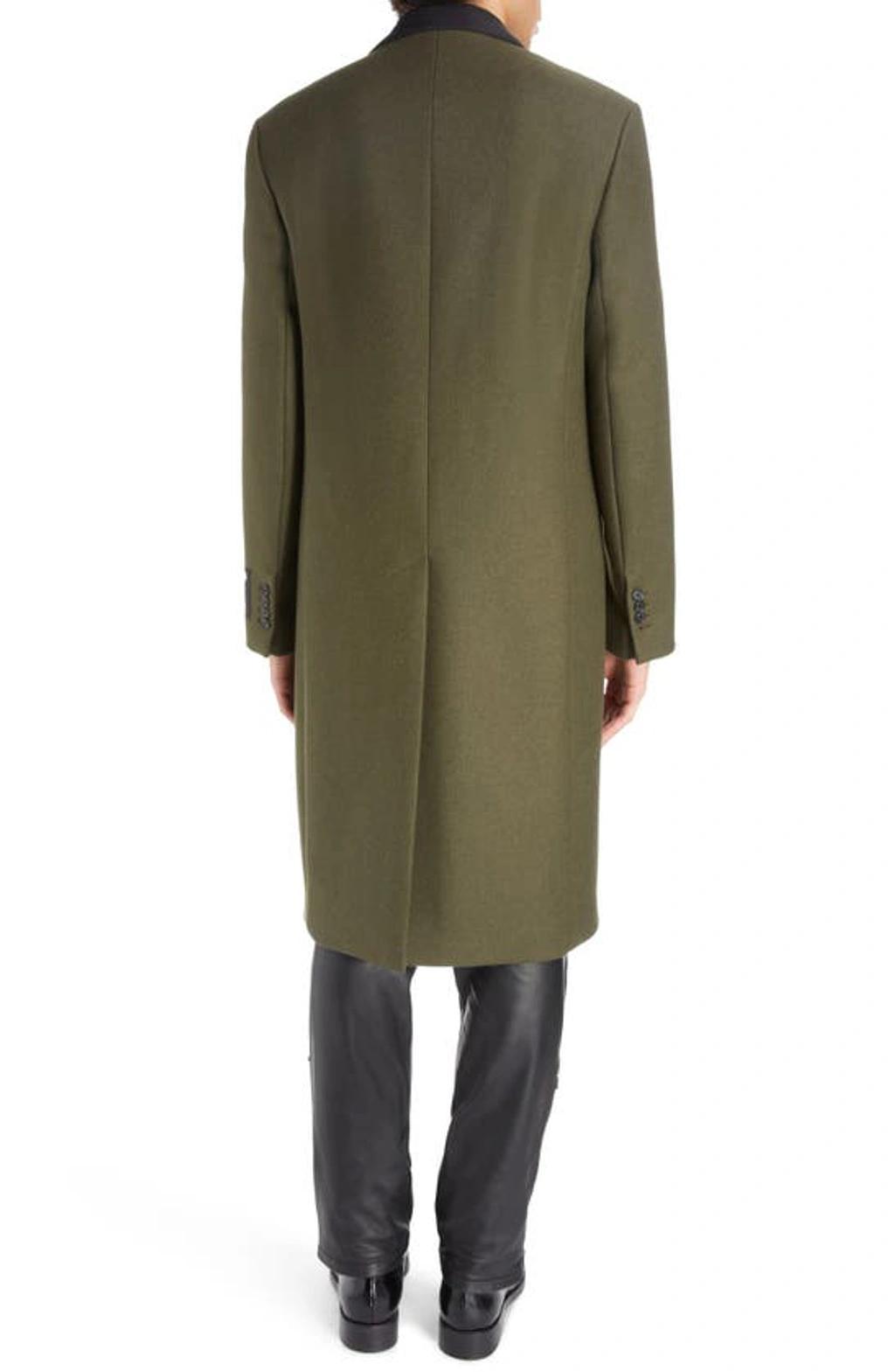 ACNE STUDIOS Green Single-breasted Coat In Green Melange Product Image