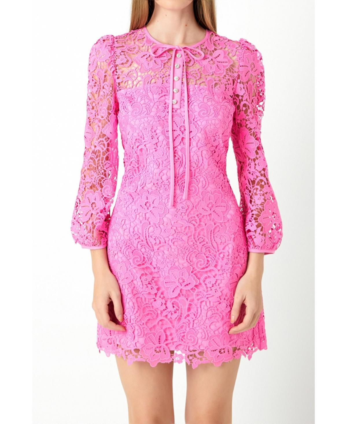 Womens Lace Mini Dress Product Image