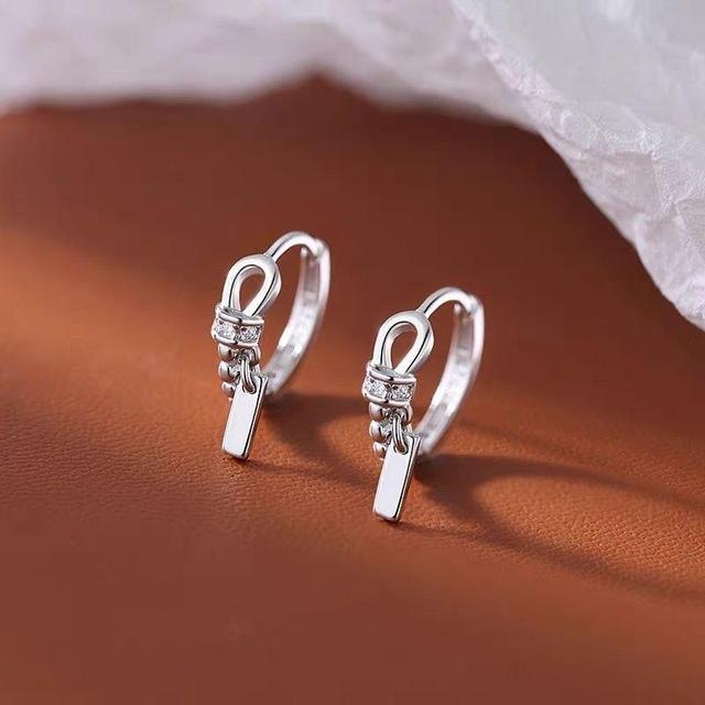 Sterling Silver Knot Hoop Earring Product Image