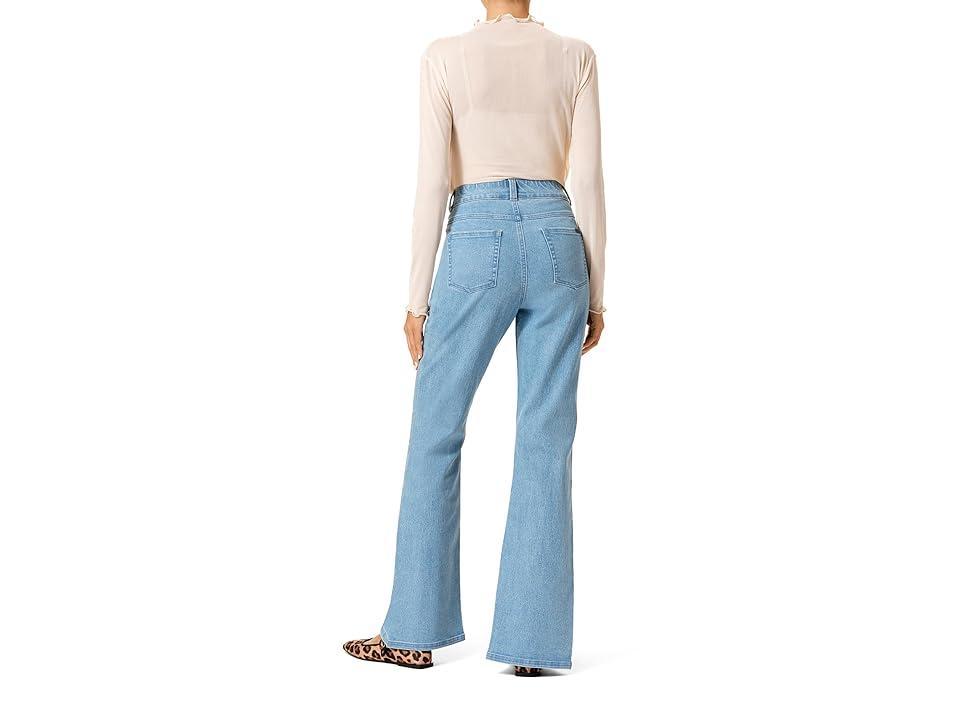 Hue High Rise Split Front Straight Leg Jeans in Classic Light Product Image