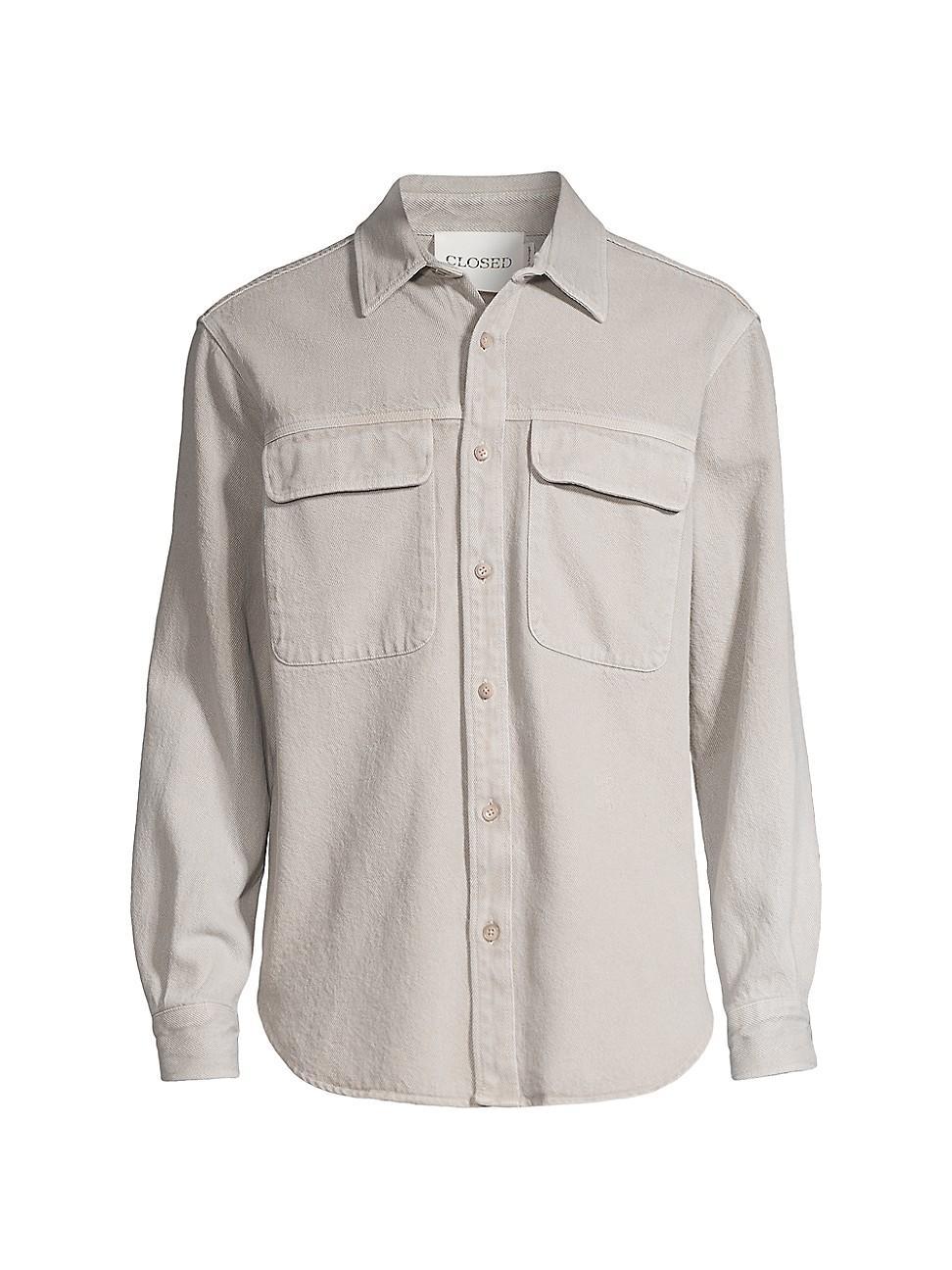 Mens Military Button-Front Shirt Product Image