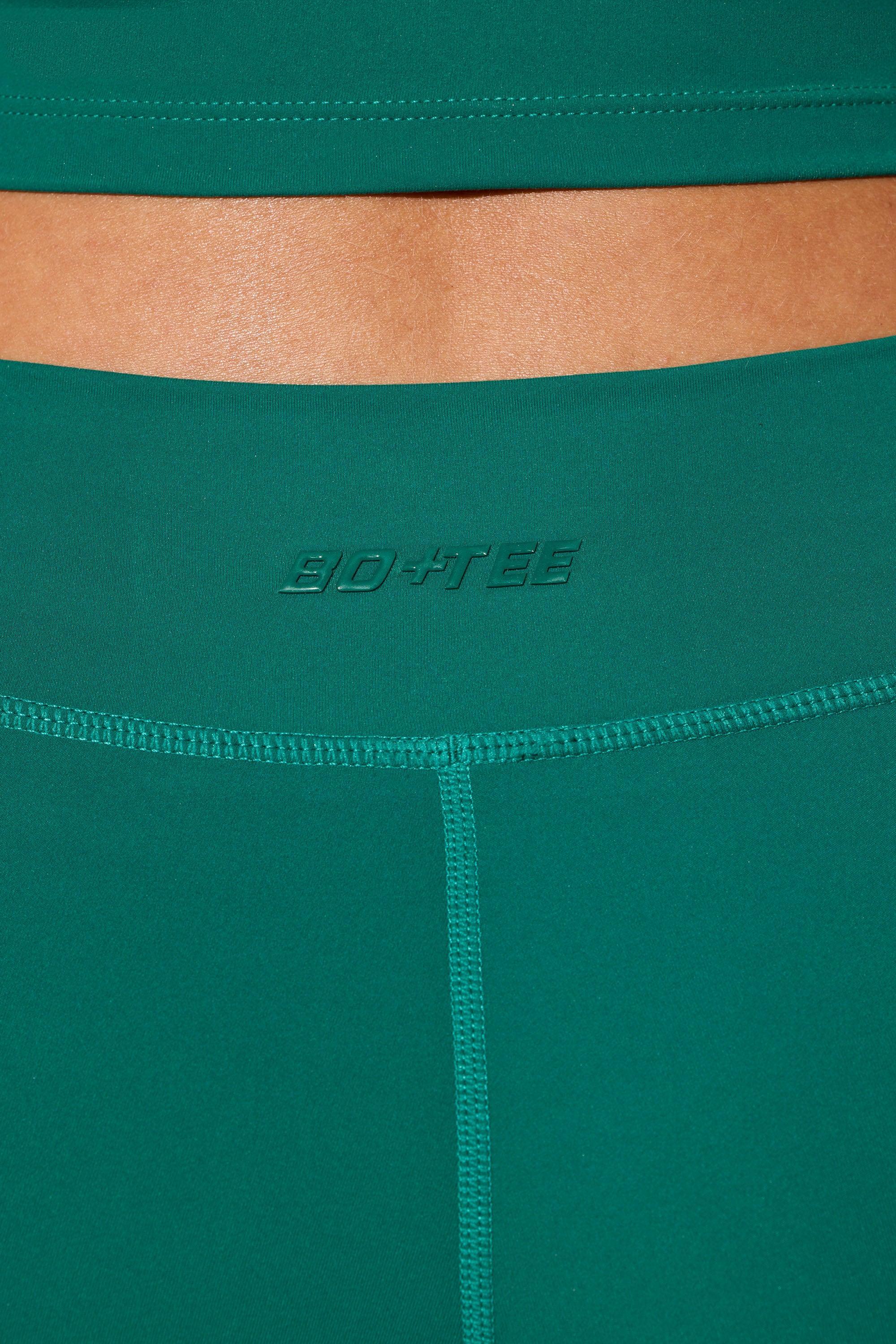 Twist Waist Mini Shorts with Pockets in Teal Green Female Product Image