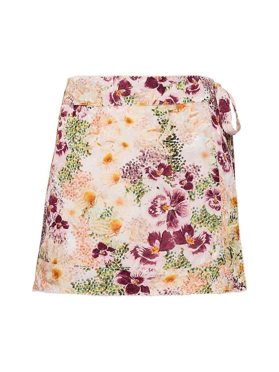 Womens Veranera Luna Florecer Floral Wrap Miniskirt Product Image