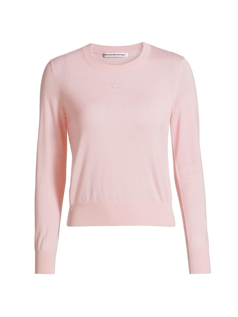 Womens Embossed Logo Wool Sweater Product Image