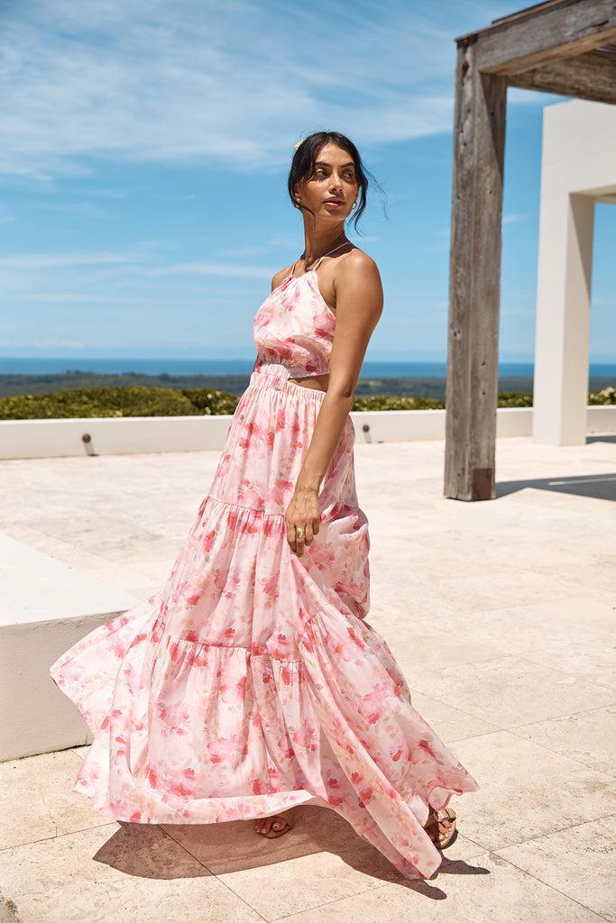 Sunset Soiree Maxi Dress Pink Product Image