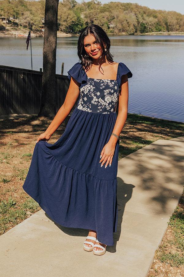 Picnic At The Park Embroidered Maxi Dress Product Image