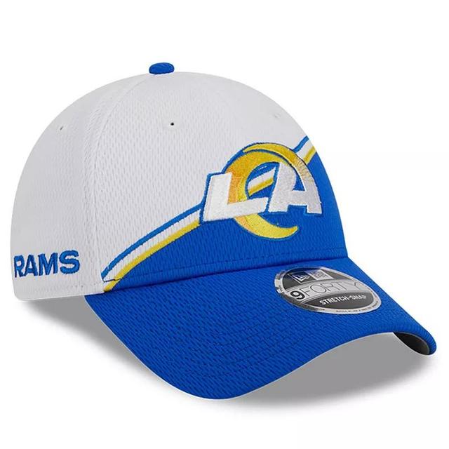 Mens New Era /Royal Los Angeles Rams 2023 Sideline 9FORTY Adjustable Hat Product Image