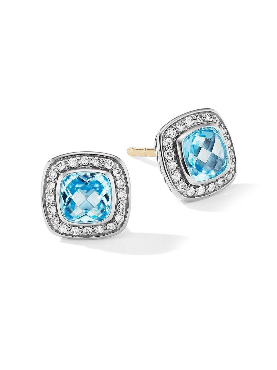 Womens Petite Albion Stud Earrings With Gemstone & Pav Diamonds Product Image