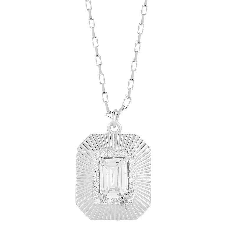 Sunkissed Sterling Vintage Cubic Zirconia Pendant Necklace, Womens, Silver Tone Product Image