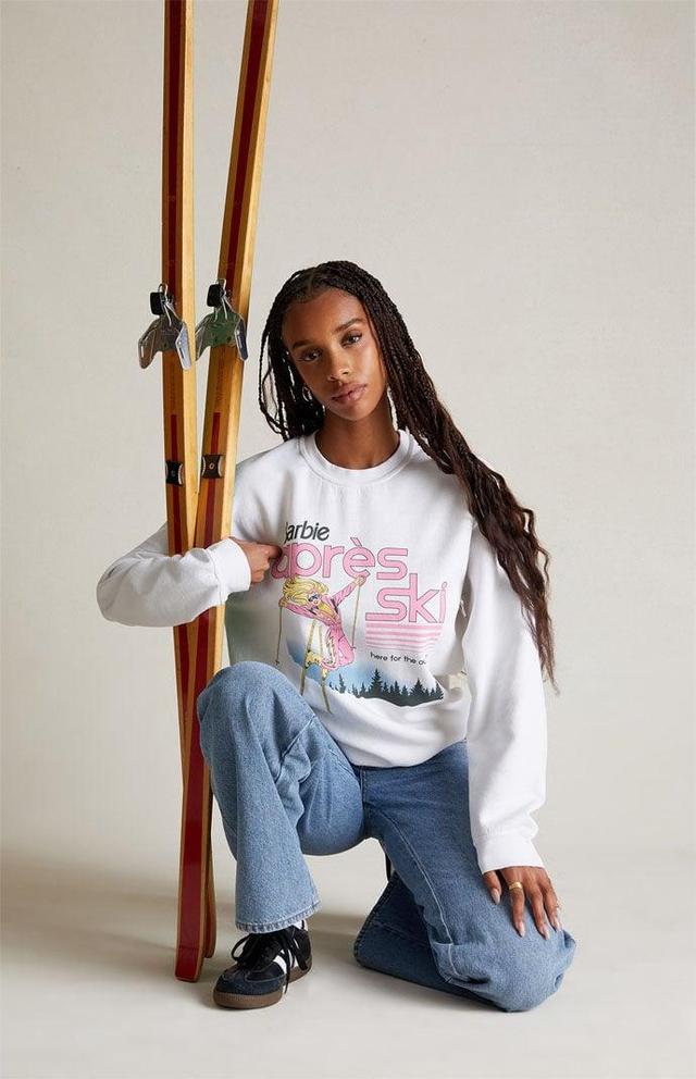 Barbie Womens Apres Ski Crew Neck Sweatshirt Product Image