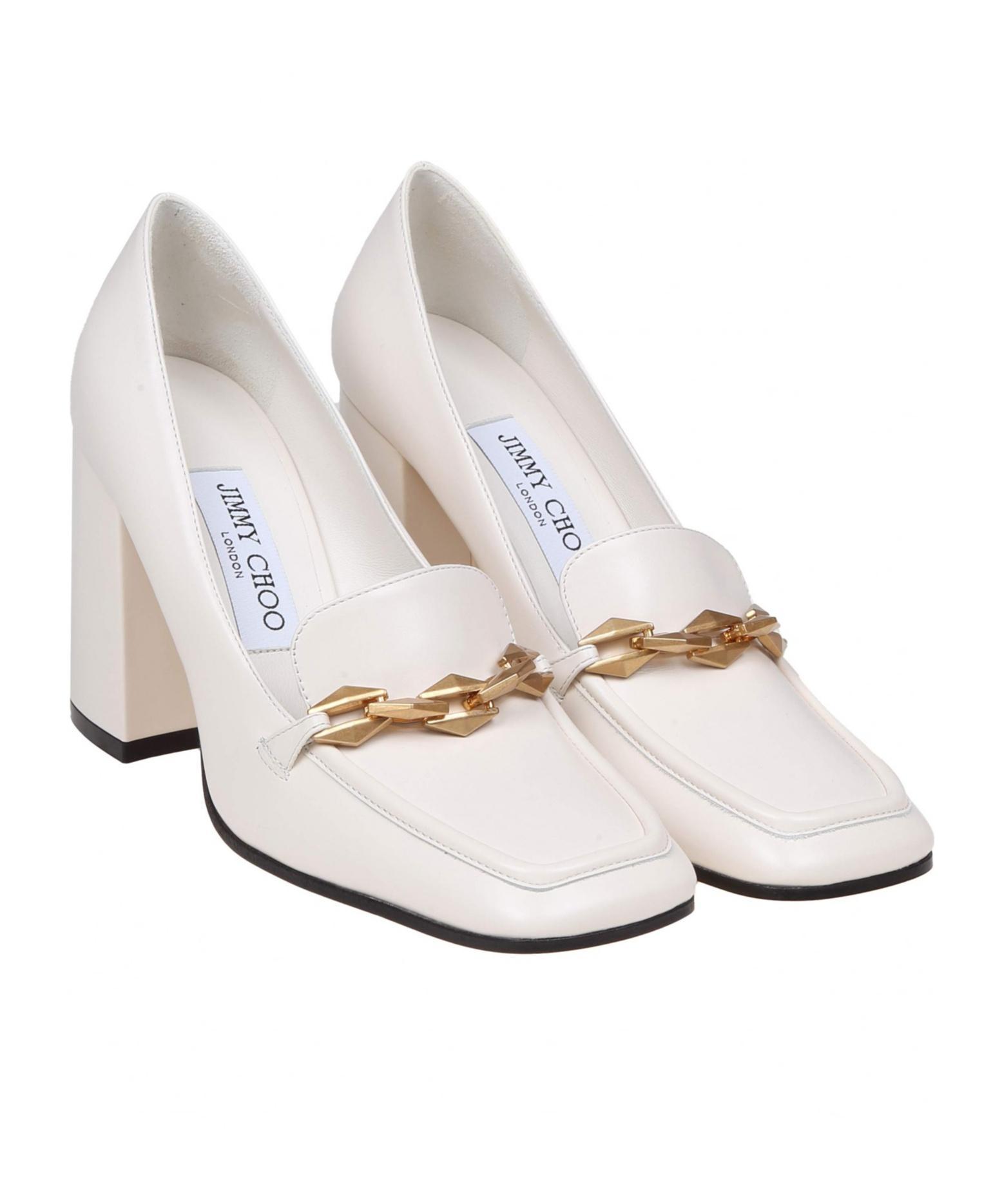 JIMMY CHOO Leather Pumps In White Product Image