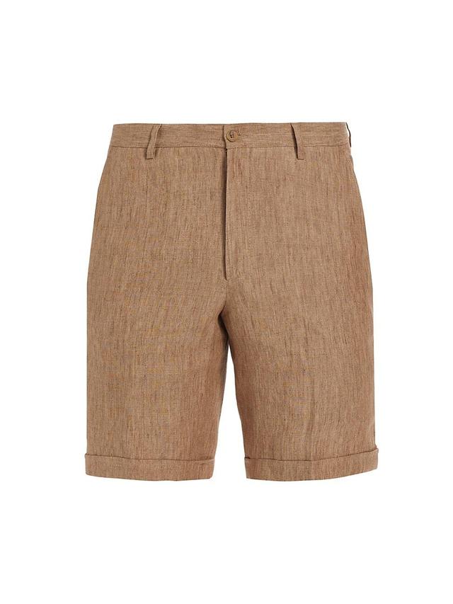 Mens COLLECTION Linen Flat-Front Shorts Product Image