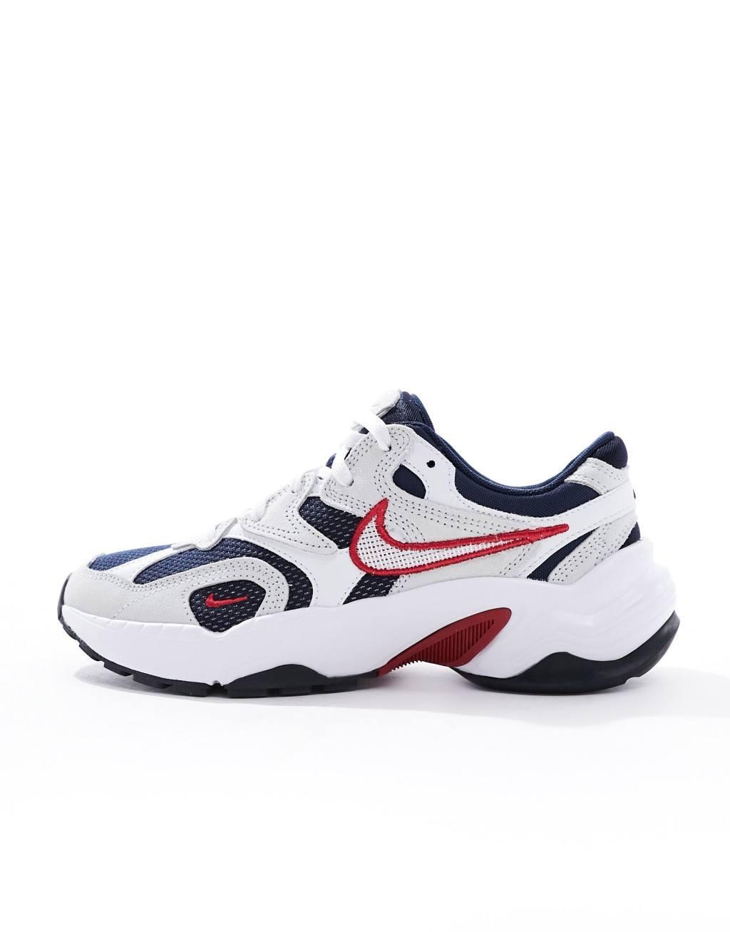 Nike Runninspo sneakers in black and white with red detail  Product Image