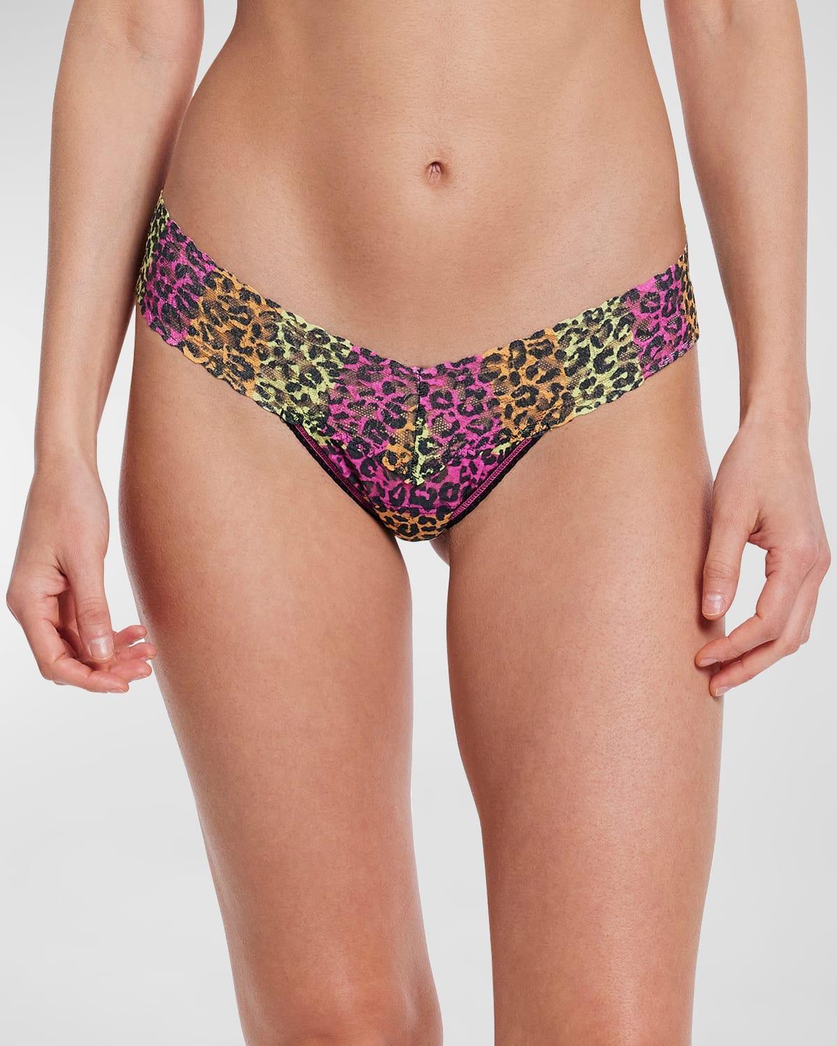 Printed Low-Rise Signature Lace Thong Product Image