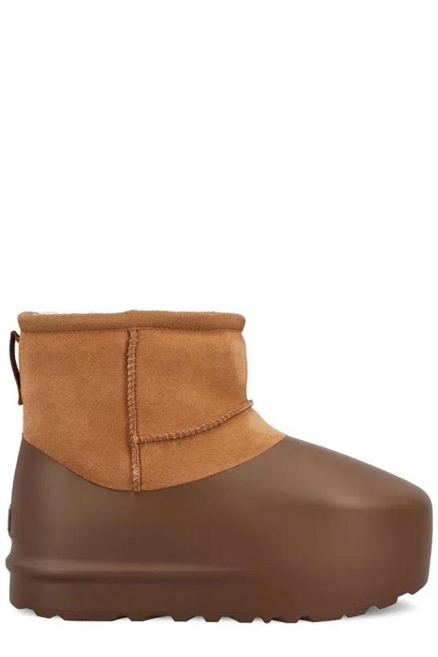 UGG Logo Debossed Round Toe Boots In Brown Product Image