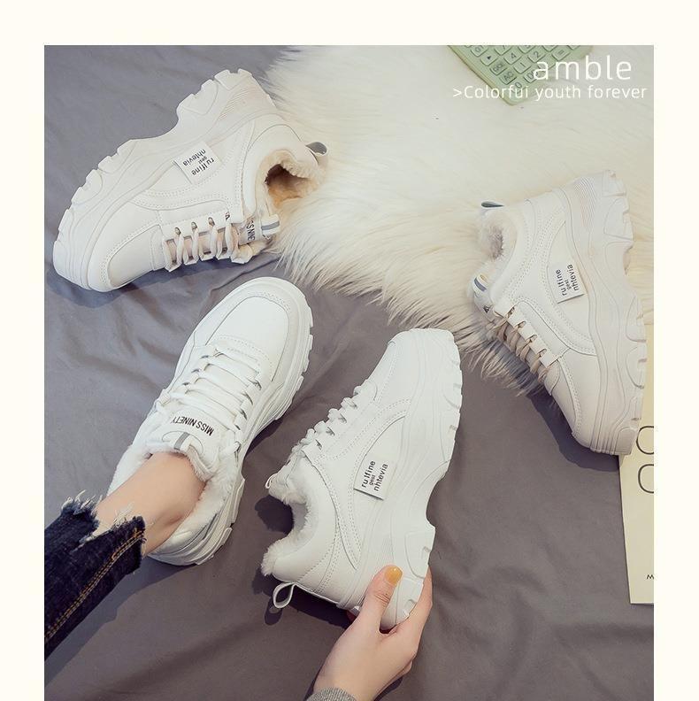 Lettering Applique Lace-Up Platform Sneakers product image