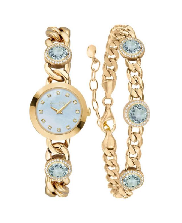 Jessica Carlyle Womens Quartz Gold-Tone Alloy Watch 22.55mm Gift Set - Shiny Gold Product Image