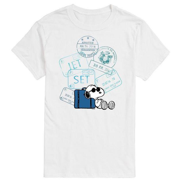 Big & Tall Peanuts Snoopy Travel Stamps Graphic Tee, Mens Product Image