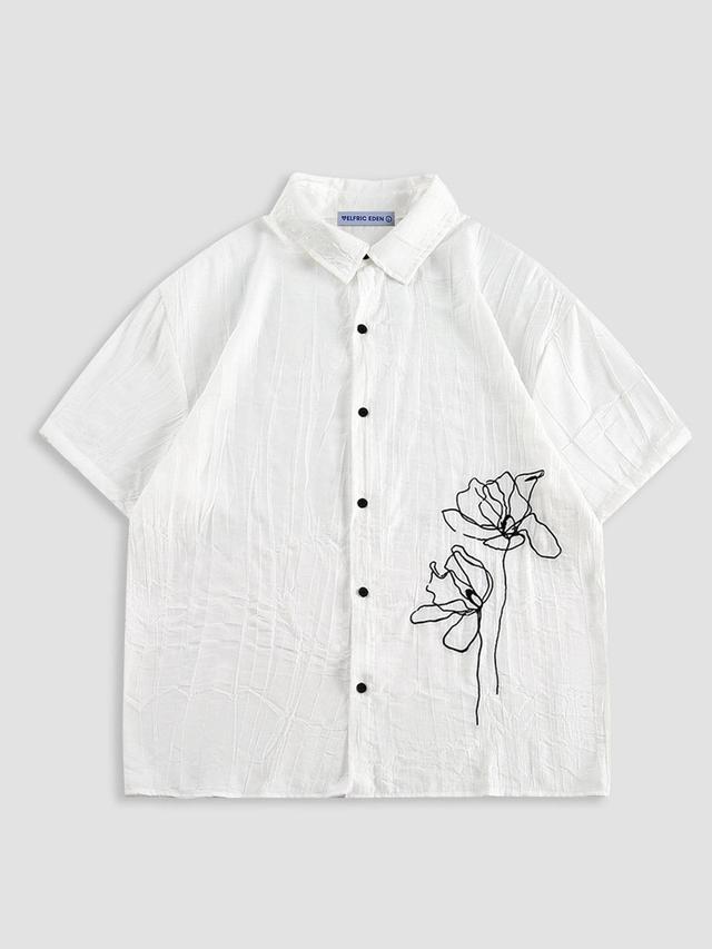 Aelfric Eden Flower Texture Short Sleeve Shirt Product Image