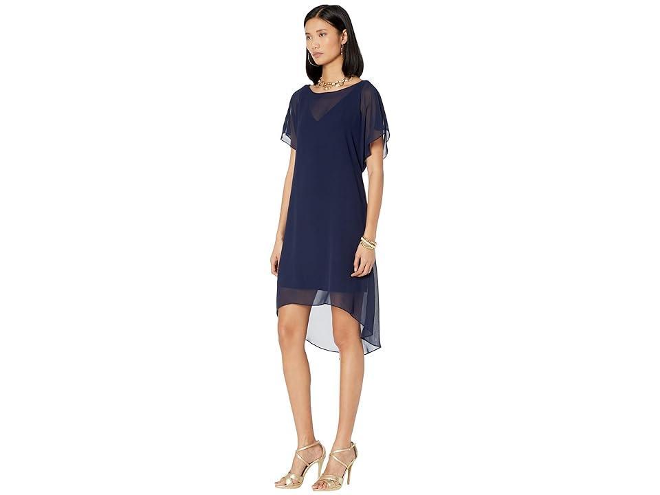 Adrianna Papell Chiffon Overlay High-Low Cocktail Dress Product Image